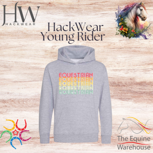 HackWear Young Rider Equestrian Hooded Sweatshirt Grey