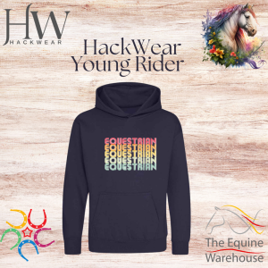 HackWear Young Rider Equestrian Hooded Sweatshirt Navy